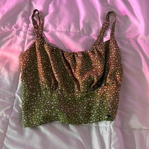 Green Printed Tank top